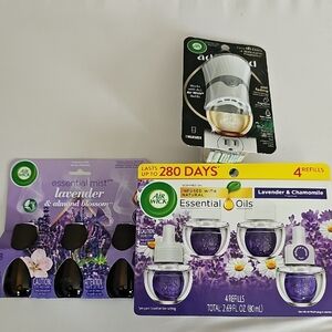 Air Wick Essential Mist Lavender & Almond Blossom Refills,  And  1 Warmer